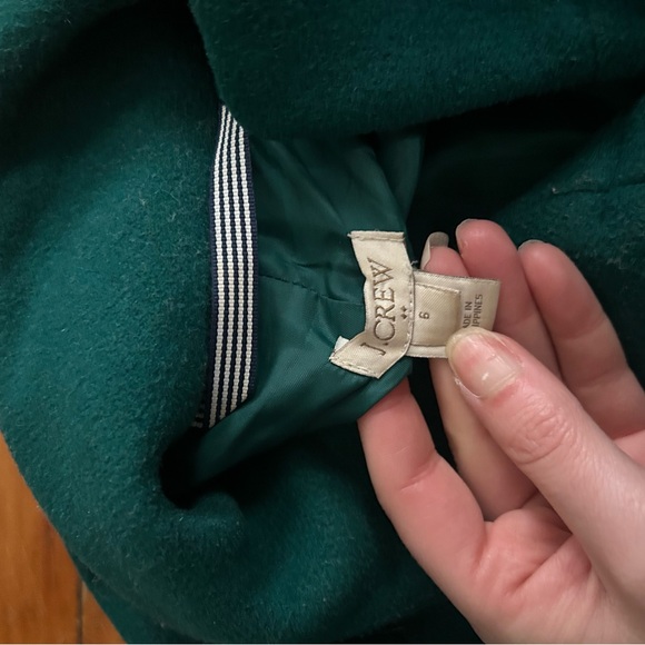 J. Crew City coat emerald green wool blend 6 - Picture 3 of 10